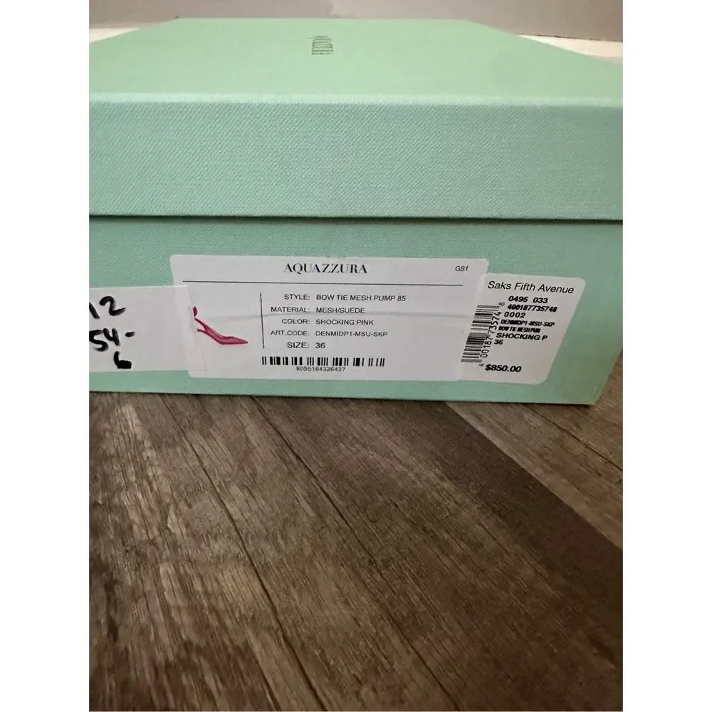 AQUAZZURA Bow Tie mesh and suede 105 pumps - Picture 12 of 12